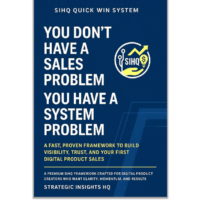 Cover of the SIHQ Quick Win System™ guide showing the message “You Don’t Have a Sales Problem, You Have a System Problem” on a blue background.
